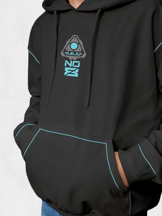 Men's Cotton Printed Full Sleeve Oversized Hoodie - Black - Image 3