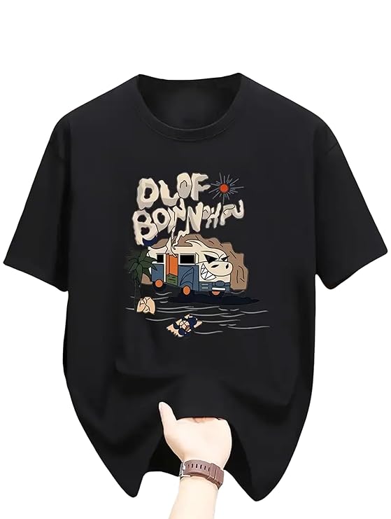 Men T-Shirt || Black Regular Fit T-Shirt for Men || Printed T Shirt